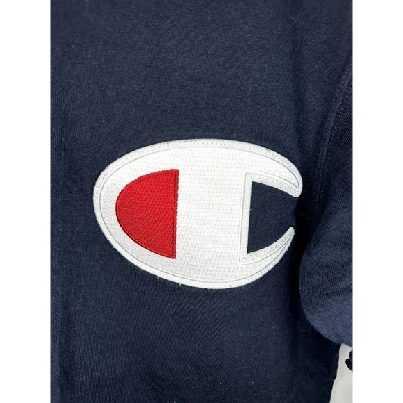 VTG Champion Embroidered Big "C" Short Sleeve Heritage T-Shirt Navy Men's Sz Sm - Picture 3 of 7